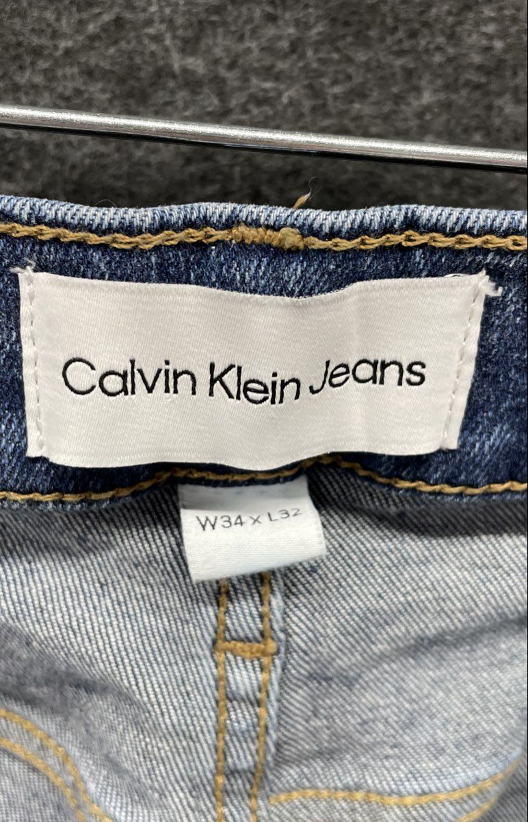 Calvin Klein Men's Blue Denim Jeans 5-Pocket Straight Fit Sz 34x32