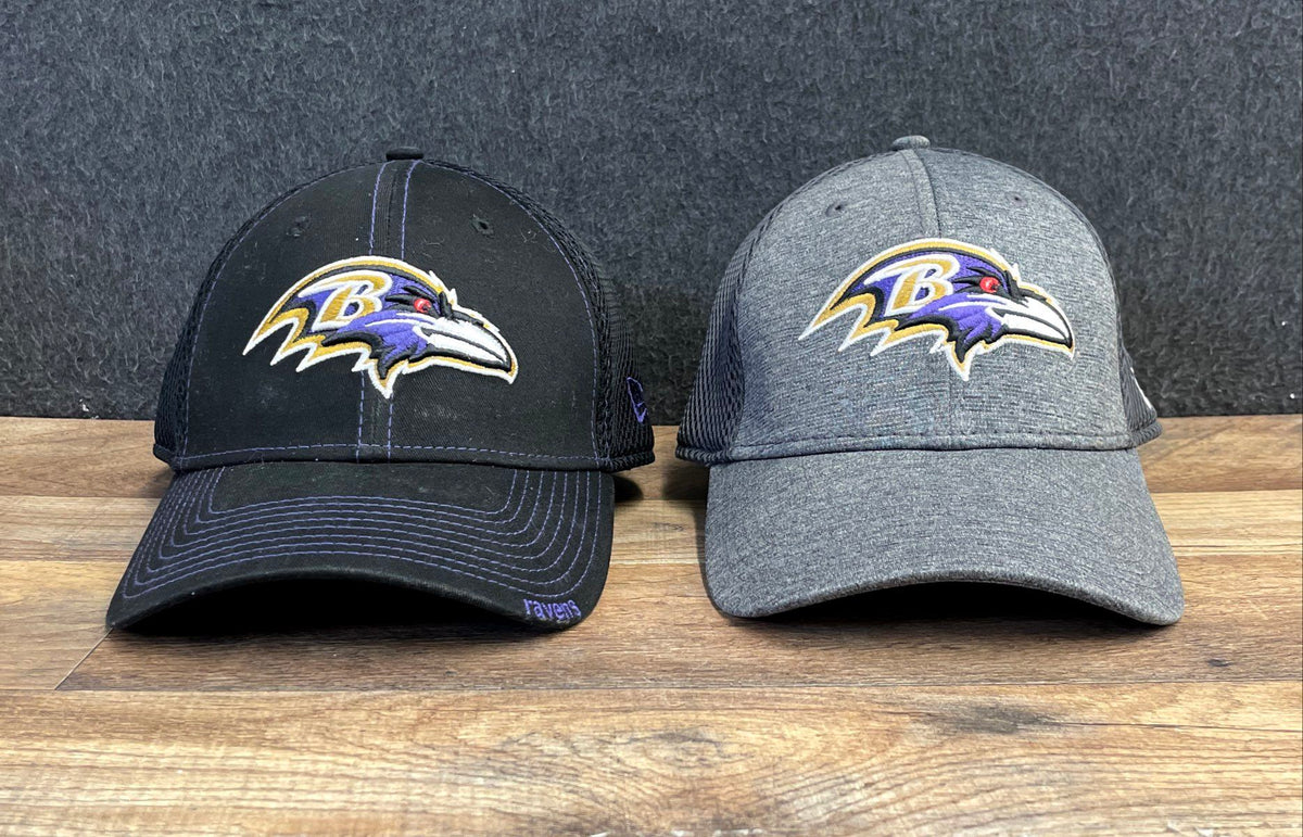 New Era Baltimore Ravens Men's 39THIRTY Hats Black Gray 2 Pack Sz M/L L/XL