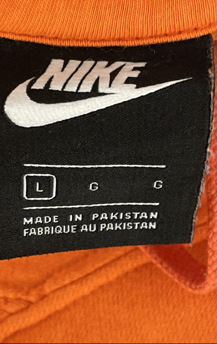 Nike Men's Orange Futura Logo Fleece Pullover Hoodie Size L