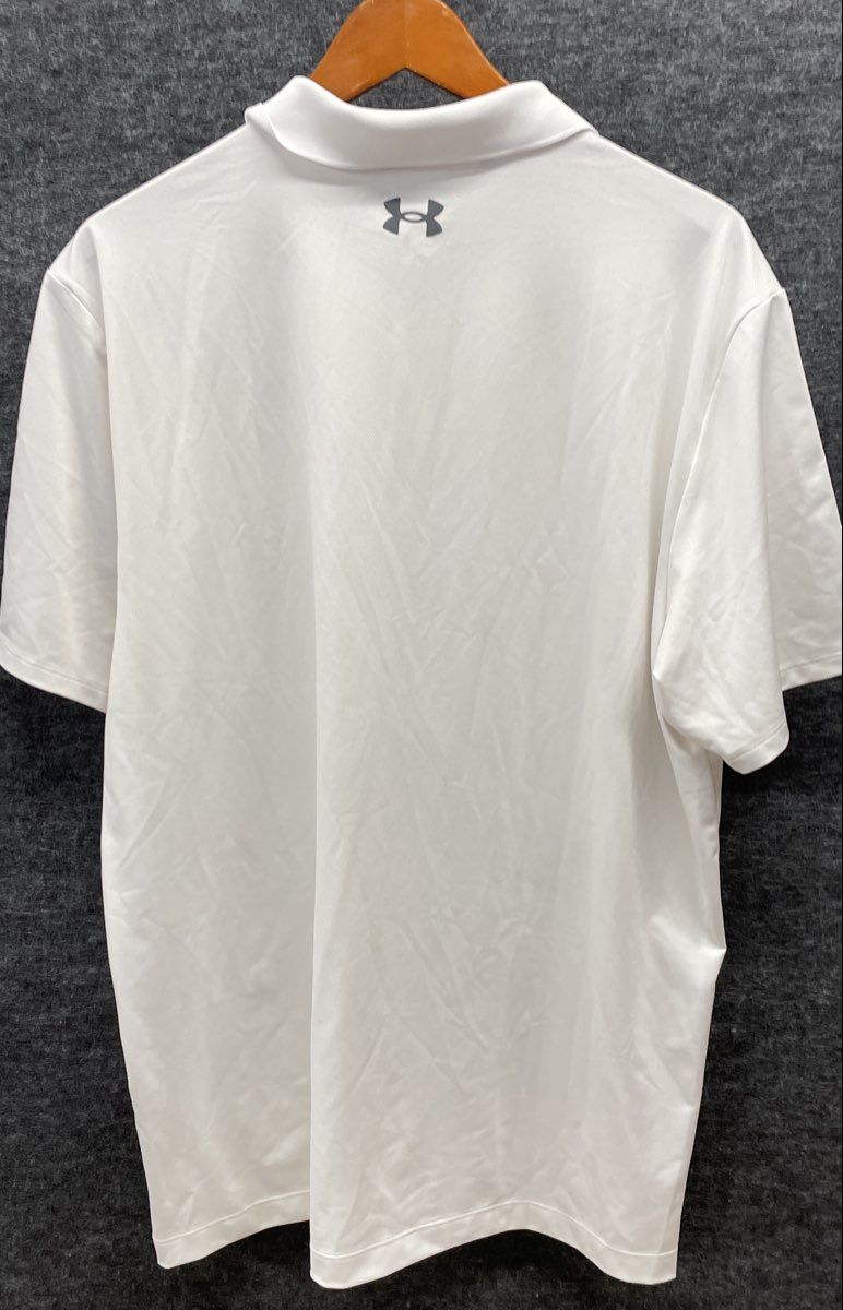 Under Armour Men's White The Performance Polo Shirt Loose Fit Sz L