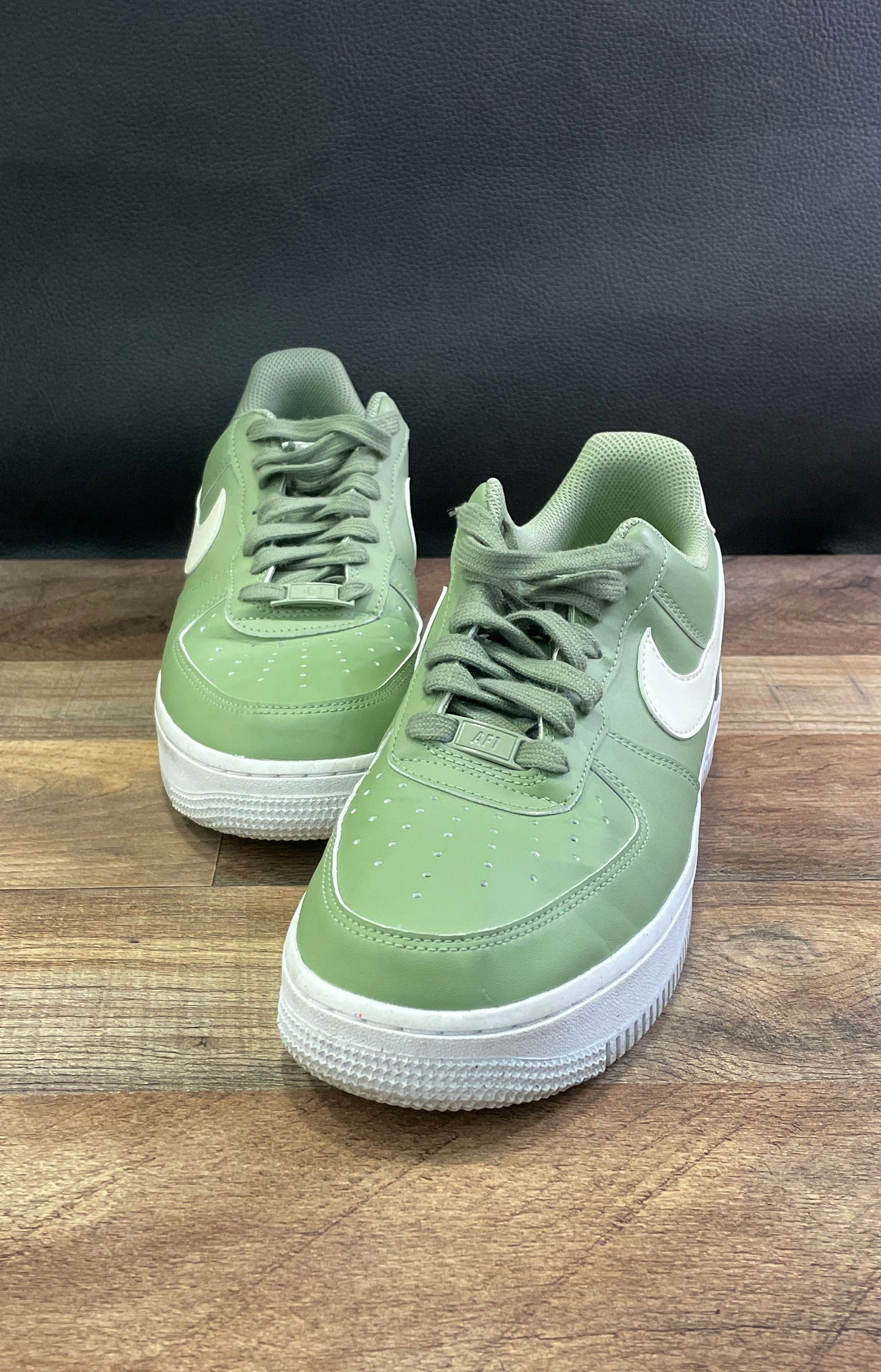 Nike Air Force 1 '07 Next Nature Oil Green White Women's Size 9 COA