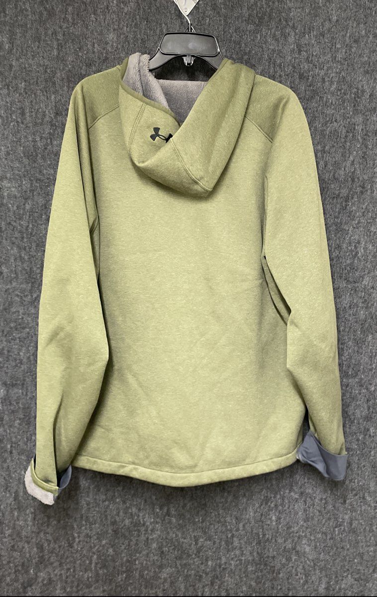 Under Armour Men's Olive Green ColdGear Textured Full Zip Fleece Hoodie Sz XL