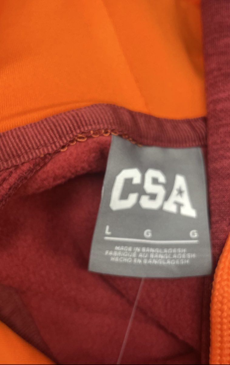 CSA Men's Virginia Tech Hokies Maroon Orange Full Zip Hoodie NWT Size L