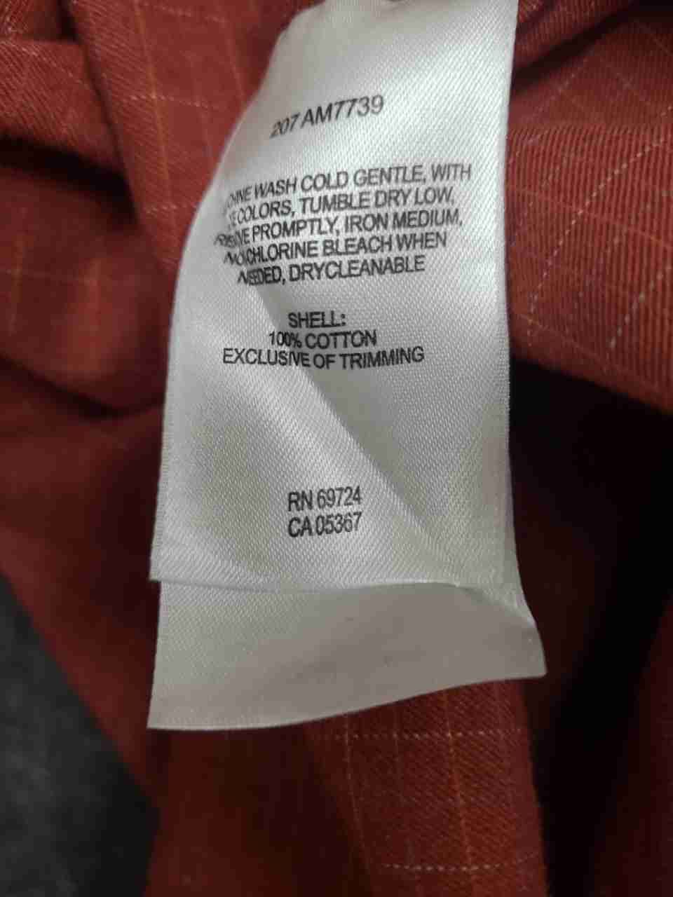 Columbia Men's Long Sleeve Button Down Shirt Rust Orange Grid Pattern AM7739 L