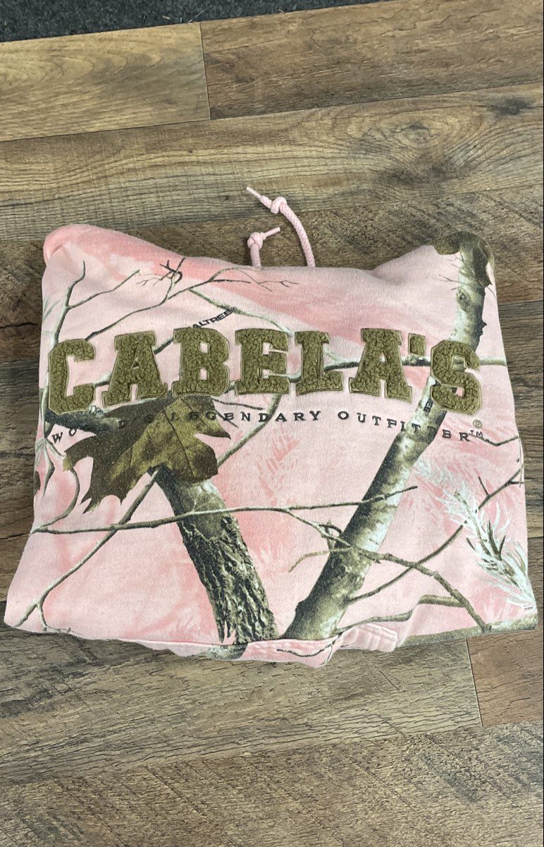 Cabela's Women's Pink Realtree Camo Fleece Pullover Hoodie Sweatshirt Sz S
