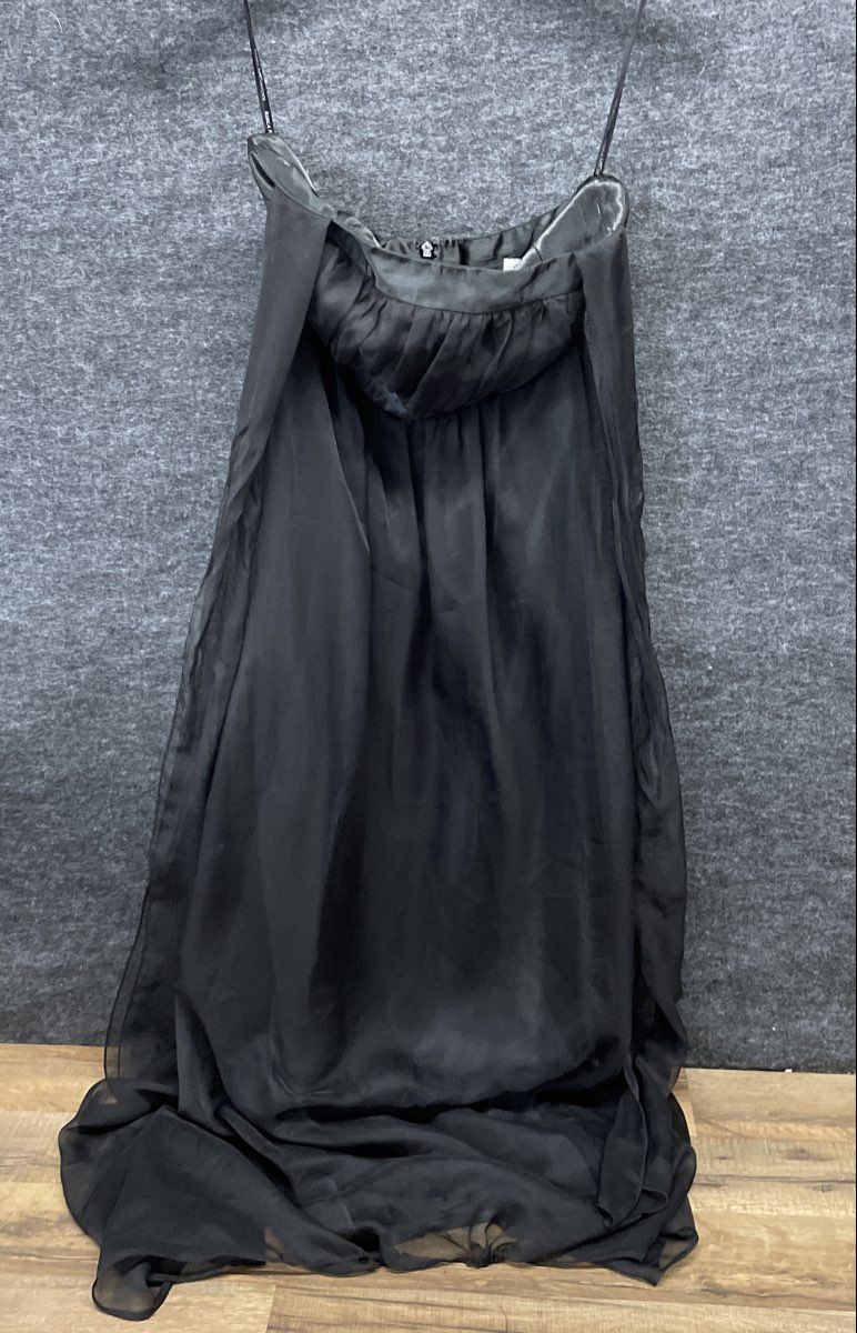 Vintage Y2K Jessica McClintock Women's Black Chiffon Strapless Maxi Gown Sz 4
