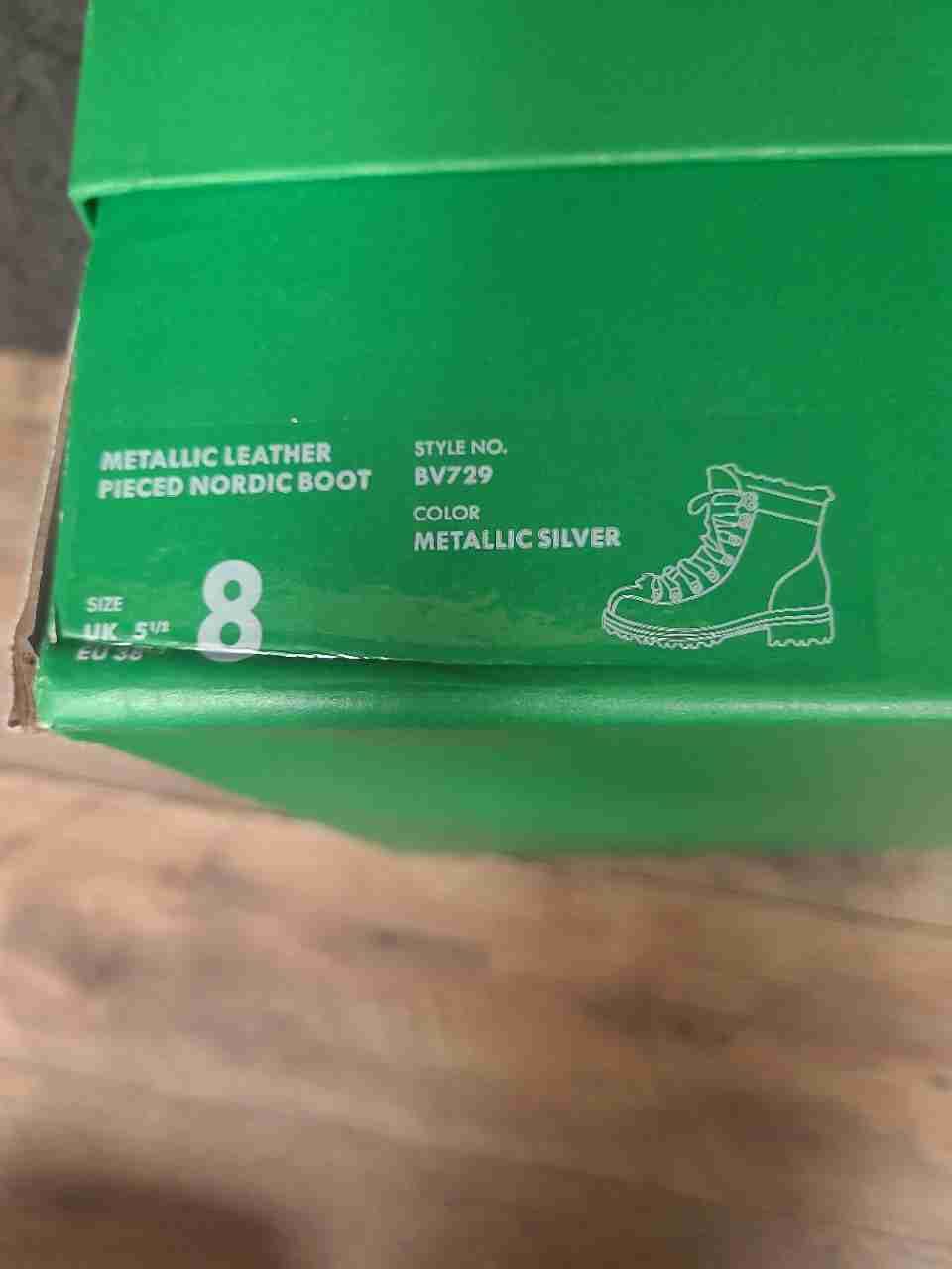 J.Crew Metallic Leather Pieced Nordic Boot Metallic Silver Women's Size 8
