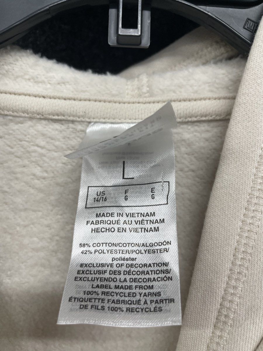 Adidas Youth Essentials 3 Bar Logo French Terry Hoodie Cream Green Sz L 14/16