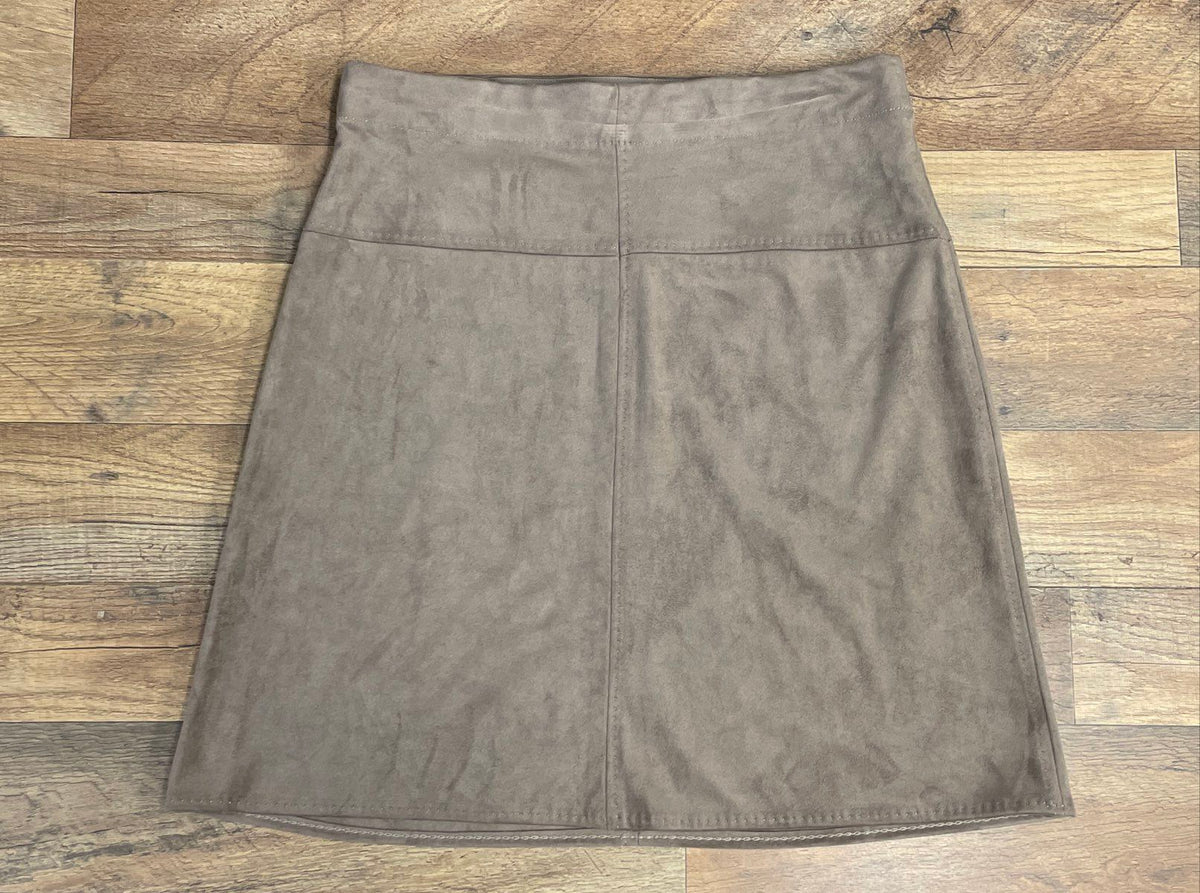 Max Studio Women's Grey Faux Suede Skirt NWT Sz S