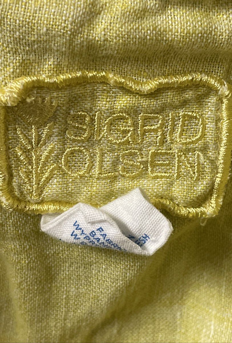 Women's Yellow Sigrid Olsen Long Sleeve Button Up - Size M