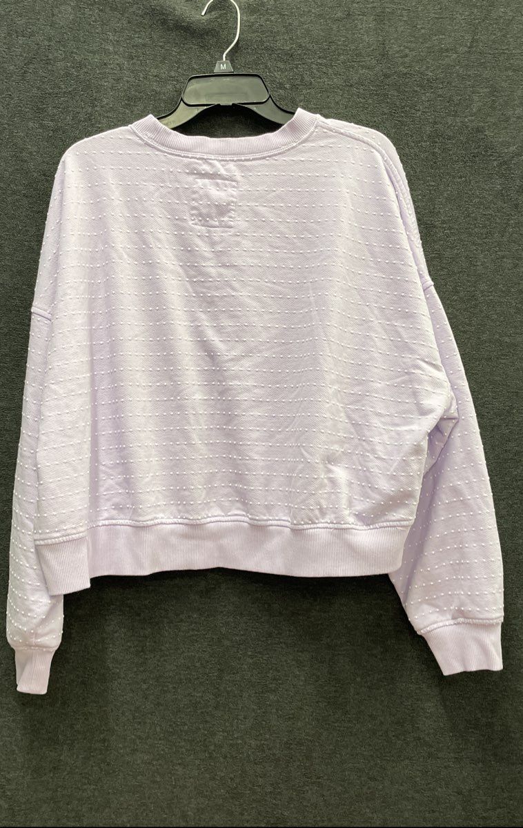 Aerie Women's Lavender Purple White Textured Dot Sweatshirt Sz L