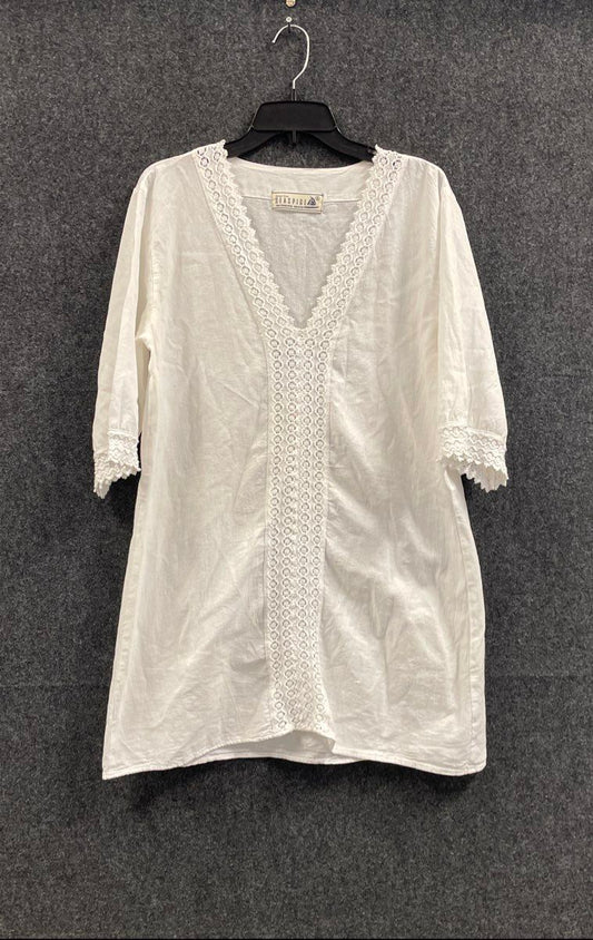 Seaspice White Peruvian Cotton Blouse Top Women's Size Small