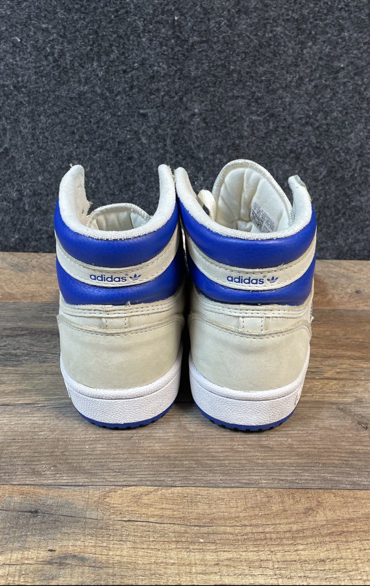 Adidas Top Ten Hi Off White Royal Blue Basketball Sneakers Size 7