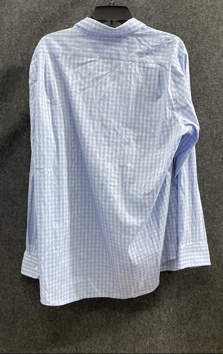 Ralph Lauren Men's Blue Green Plaid Slim Fit Cotton Nylon Stretch Shirt Sz XL