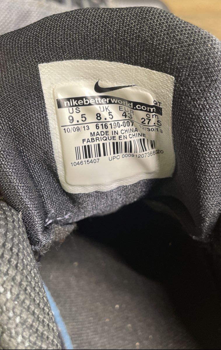 Nike Air Max 95 No Sew Anthracite Cool Grey Blue Yellow Size 9.5