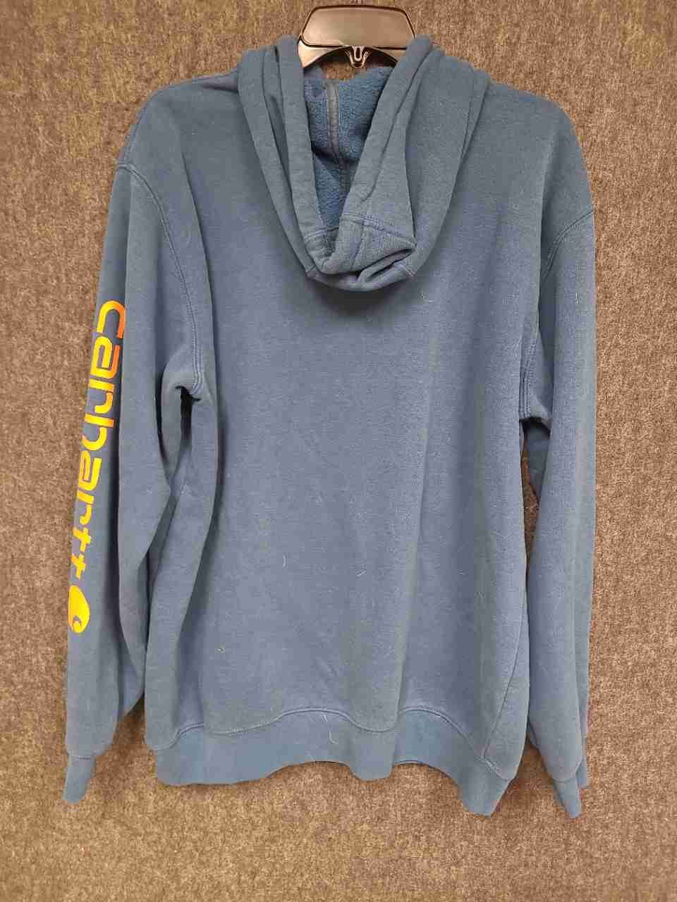Carhartt Men's Blue K288 Logo Sleeve Original Fit Hoodie Sweatshirt Sz M