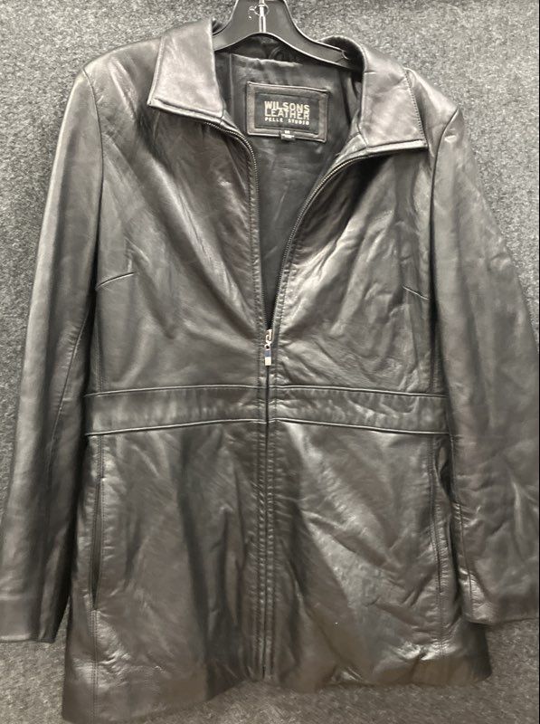 Wilsons Leather Pelle Studio Women's Black Leather Full Zip Jacket Sz M