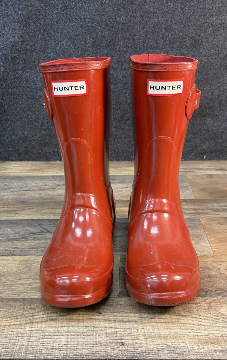 Hunter Women's Original Short Gloss Military Red Rain Boots Size 6