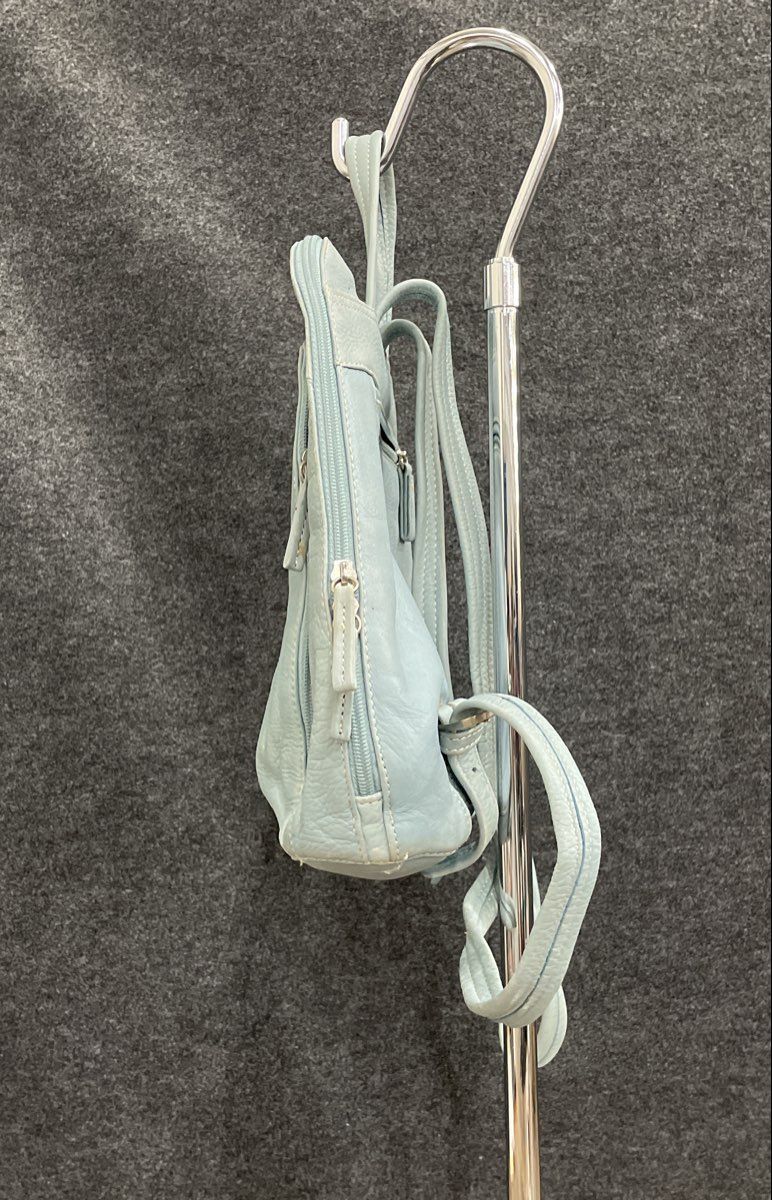 Easy Spirit Women's Vintage 90s Blue Leather Small Backpack Purse
