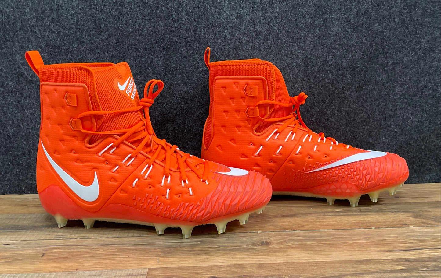Nike Force Savage Elite Orange White Football Cleats Men's Size 16