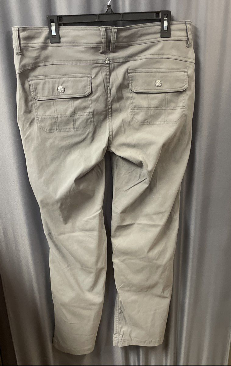Prana Women's Gray Halle Zion Hiking Pant Roll Up Short Inseam Size 14 Short