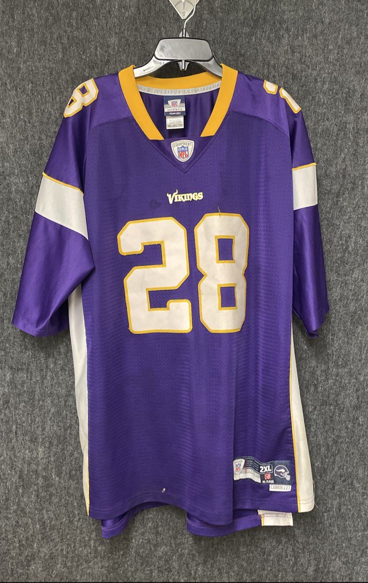 Minnesota Vikings Adrian Peterson 28 Reebok NFL Equipment Jersey Purple Sz 2XL