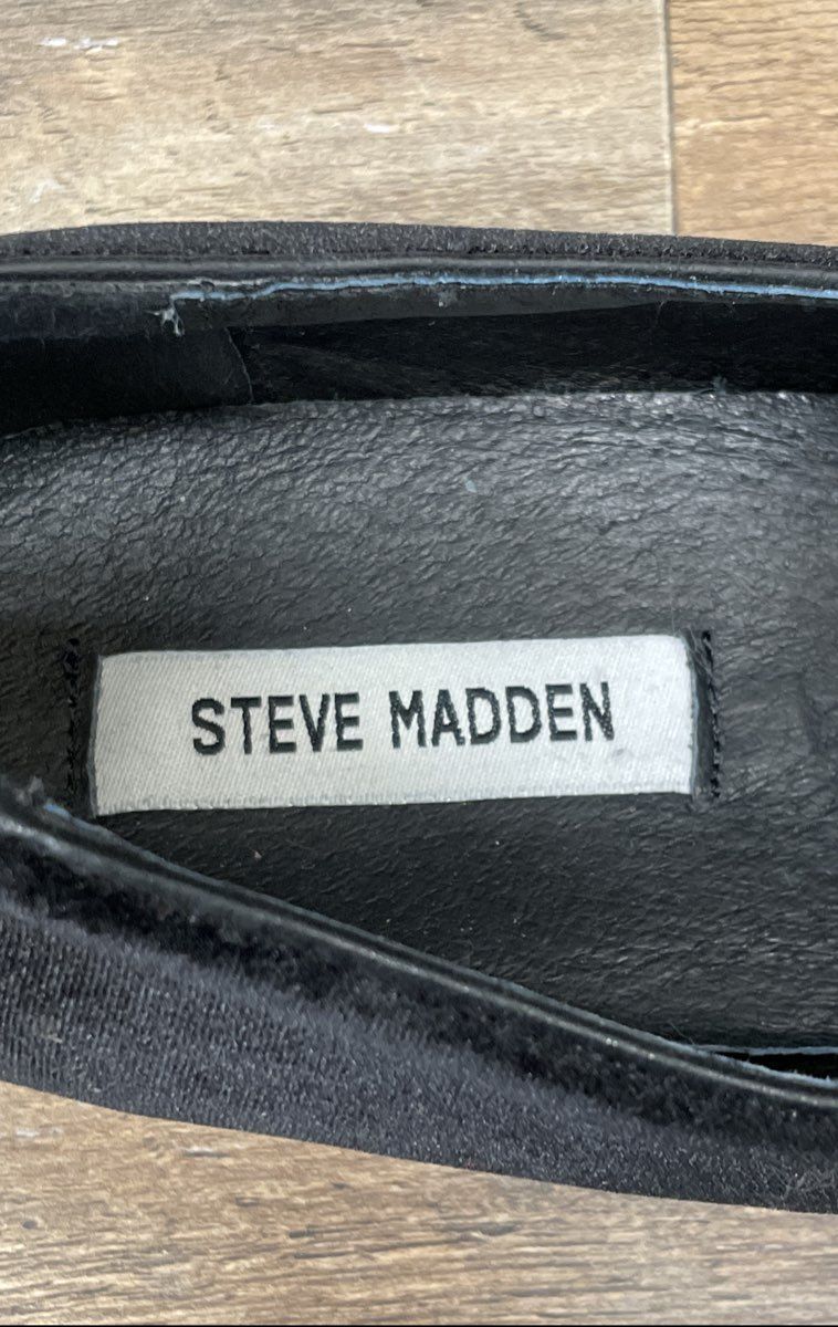 Steve Madden Men's Black Velvet Tassel Loafers Smoking Slippers Size 10