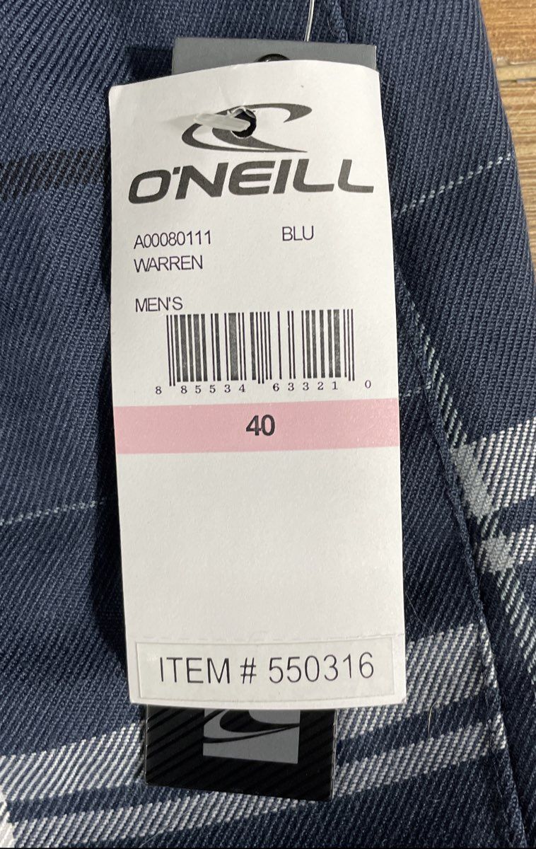 O'Neill Men's Warren Blue Plaid Shorts Size 40 NWT