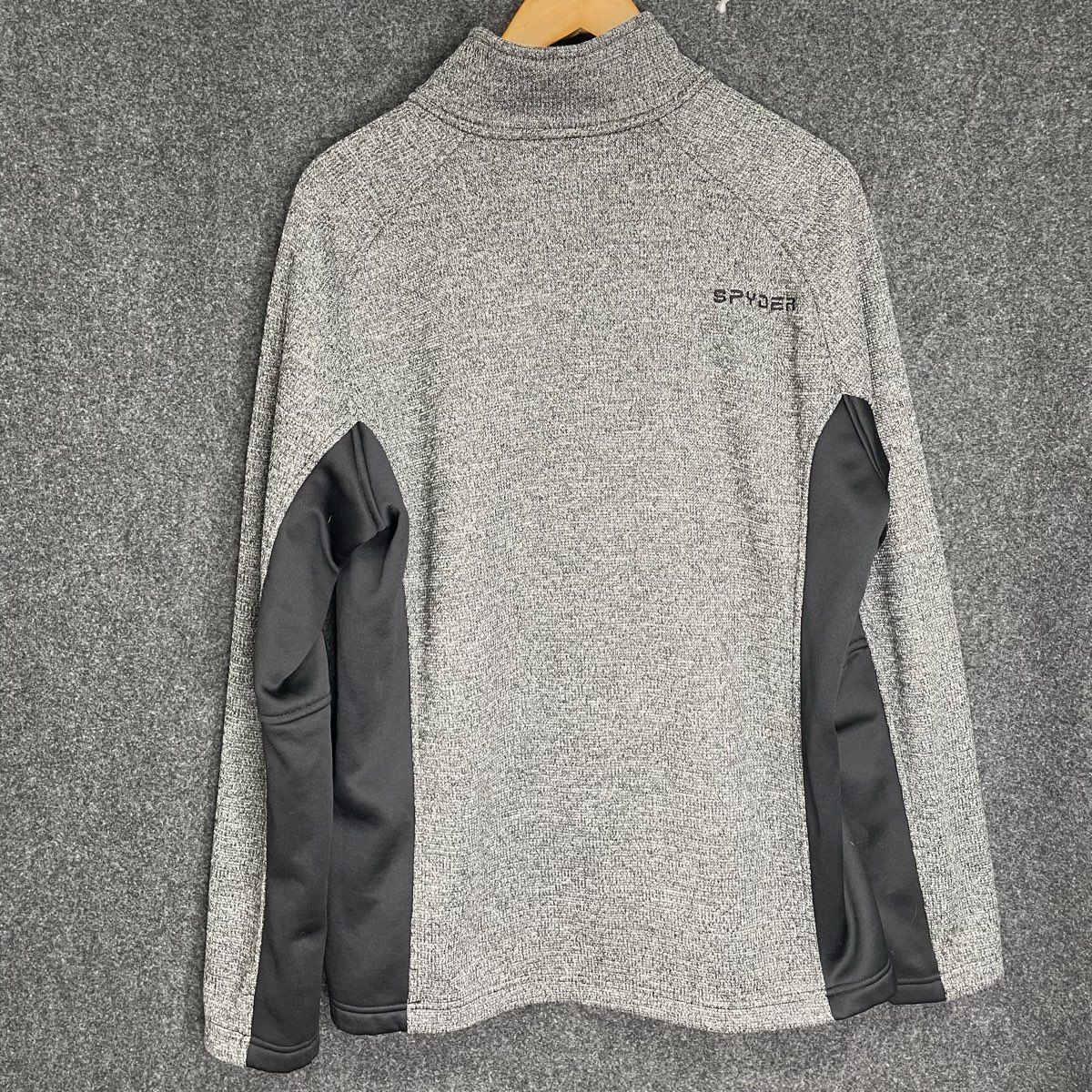 Spyder Men's Outbound Half Zip Pullover Jacket Gray Black Fleece Lined Sz XL