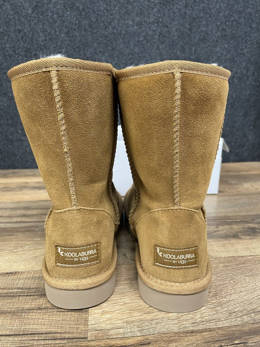 Koolaburra Koola Short Chestnut Suede Fur Boots Women's Size 5 DS