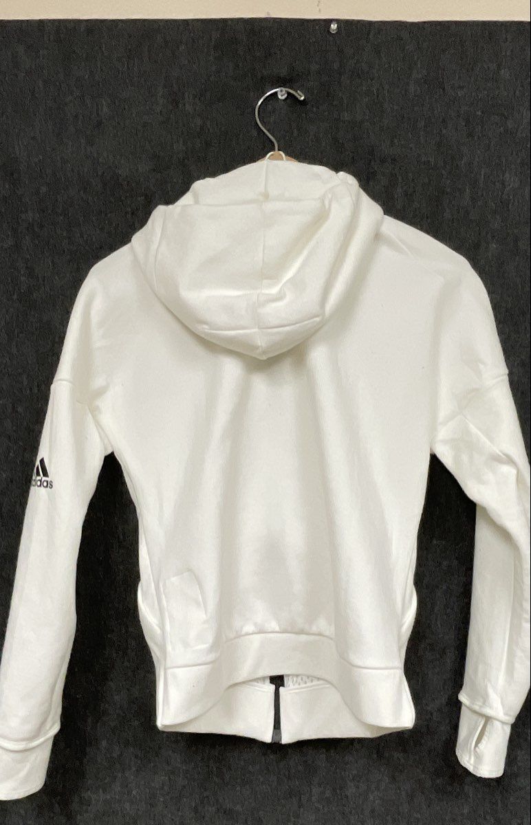 Adidas Women's UCLA Bruins ZNE Full Zip Hooded Jacket White Scuba Sz M