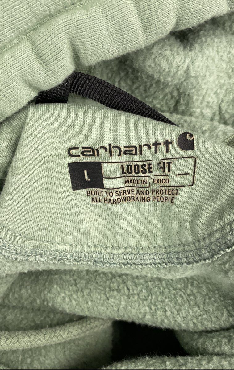 Carhartt Green Graphic Shamrock 1889 Logo Pullover Hoodie Loose Fit Sz L