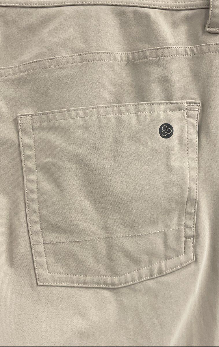 Zella Men's Beige Pyrite Sorona 5-Pocket Performance Tech Pants Sz 36