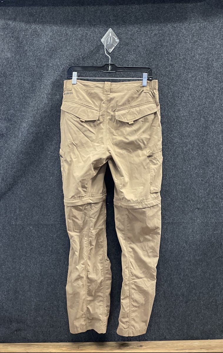 Columbia Men's Khaki Convertible Hiking Pants Omni-Shade Zip Off Sz 32x34