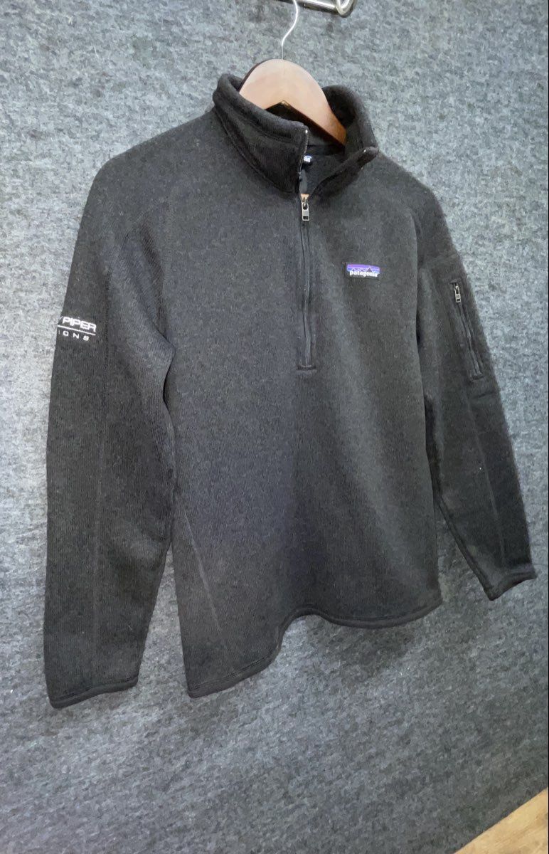 Patagonia Men's Better Sweater 1/4 Zip Fleece Black Zachary Piper Logo Sz M