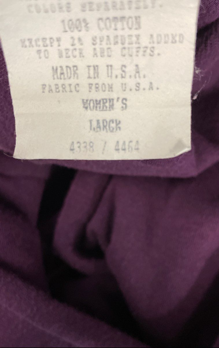Vintage 90s L.L. Bean Women's Purple Cotton Turtleneck Top Made in USA Size L