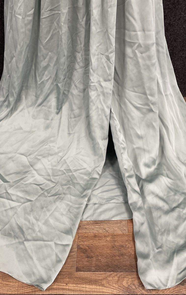 White by Vera Wang Women's Sage Green One Shoulder Bridesmaid Maxi Dress Sz 0