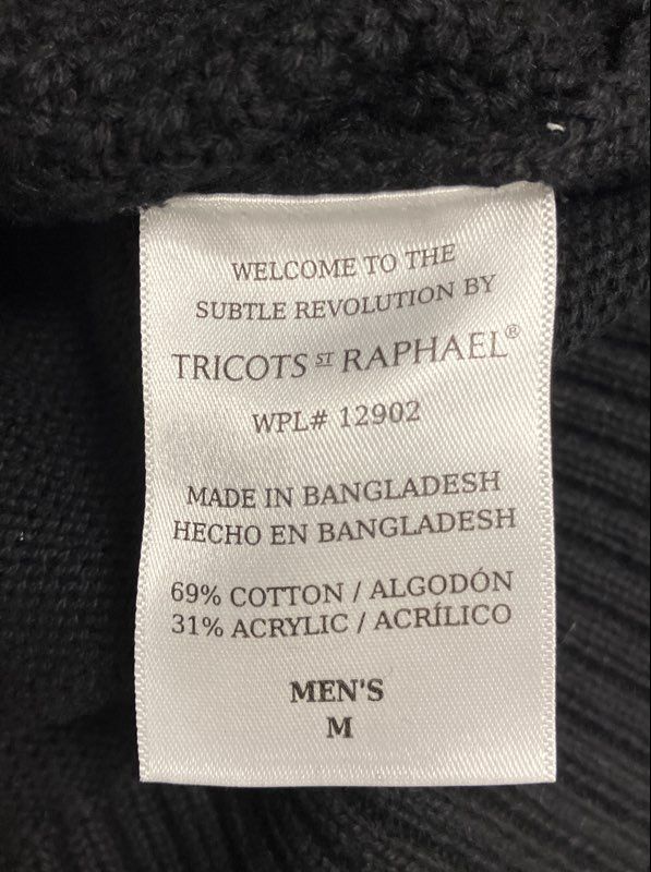 Tricots St Raphael Men's Grey Colorblock Shawl Collar Cable Cardigan Sz M NWT