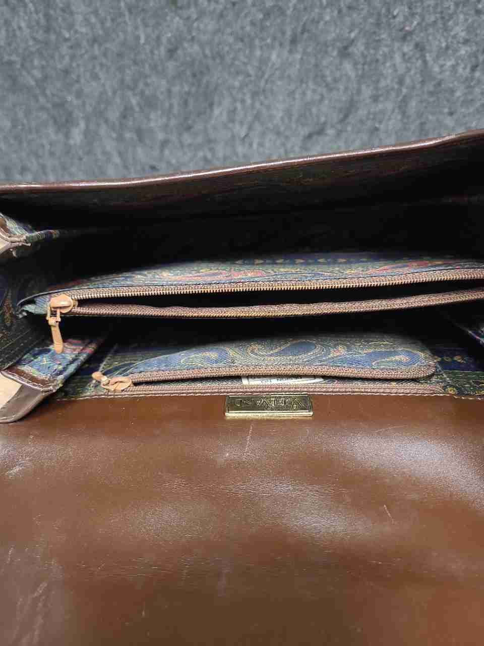 Vintage Vicevano Brown Leather Shoulder Saddle Bag Gold Hardware