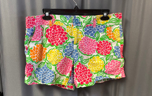 Lilly Pulitzer Women's Multicolor Floral Print Cotton Summer Shorts Size 10