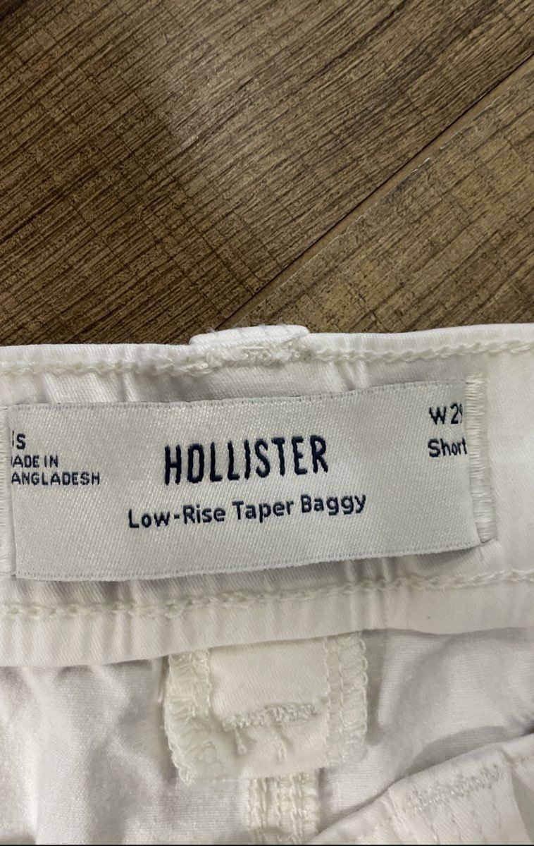 Hollister Women's White Low-Rise Taper Baggy Utility Carpenter Pants Sz 8S NWT