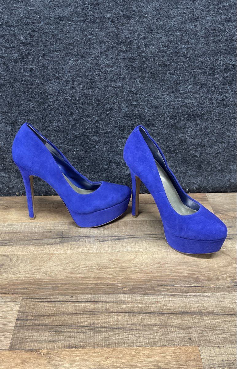 Jessica Simpson Royal Blue Suede Platform Stiletto Pump Heels Size 7.5