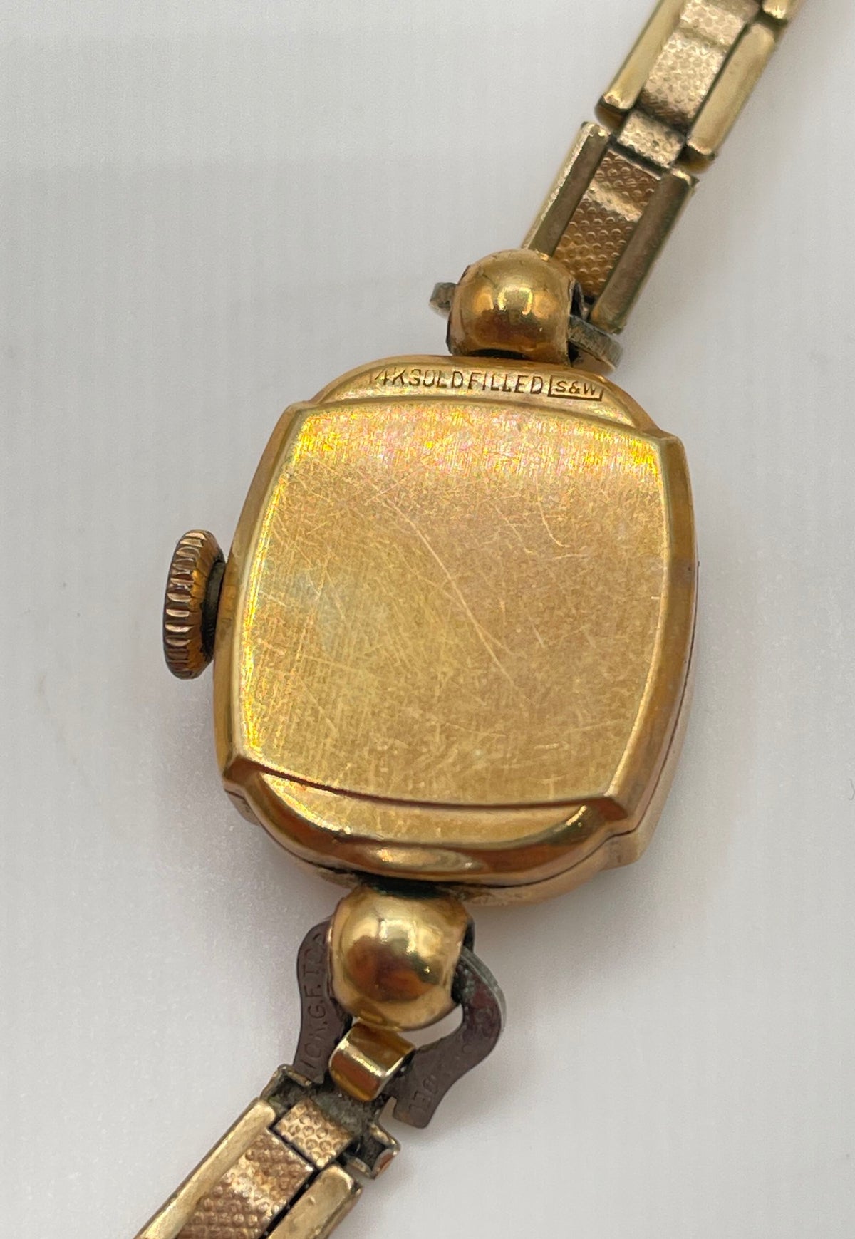 Davis & Hawley Co. 14k GF Case W/ 10k GF Top Caps Watch *Damaged & Not Working*