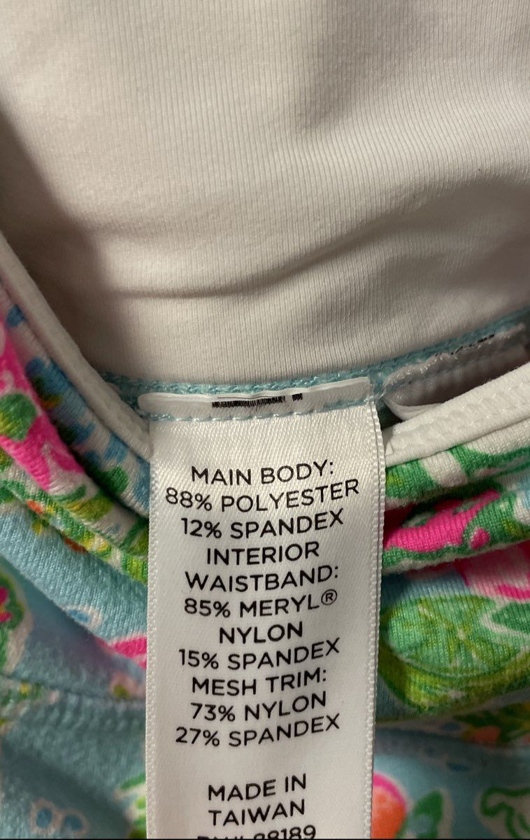 Lilly Pulitzer Women's Leggings Blue Tropical Mickey Floral Sz M