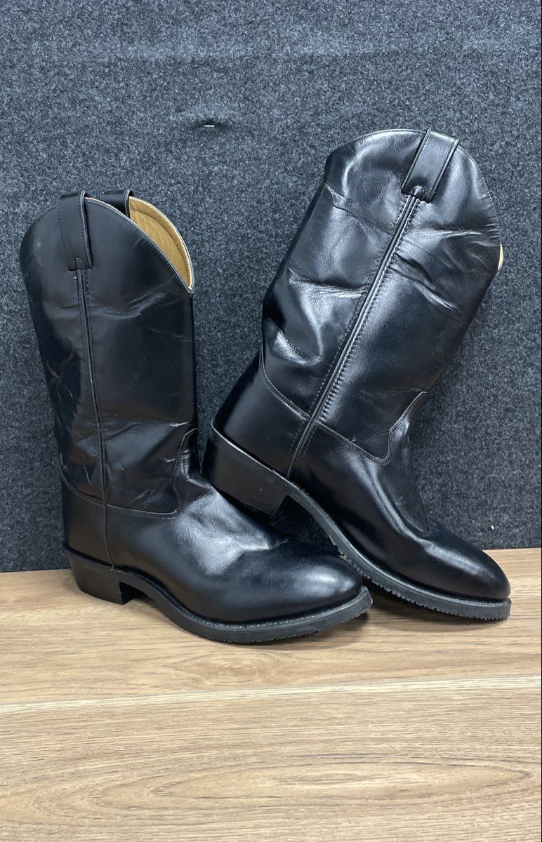 Old West MB2065 Black Leather Western Roper Boots Men's Size 11 EE