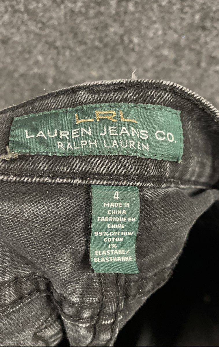 Lauren Jeans Co Ralph Lauren Women's Faded Black Straight Leg Stretch Jeans Sz 4