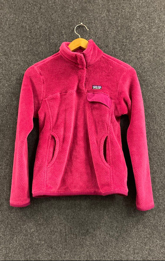 Patagonia Women's Re-Tool Snap-T Quilted Fleece Pullover Pink Sz M