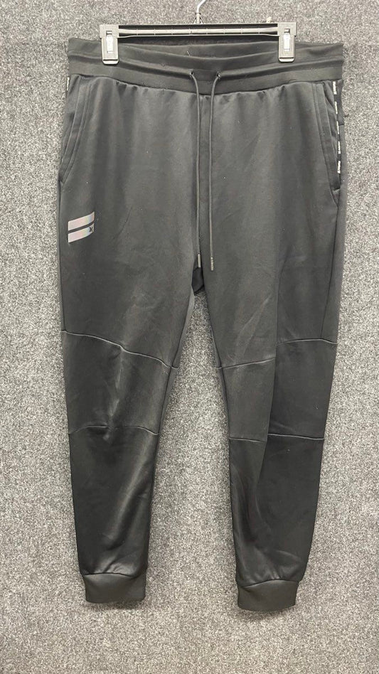 Hurley Men's Black Fleece Jogger Sweatpants Logo Drawstring Sz L