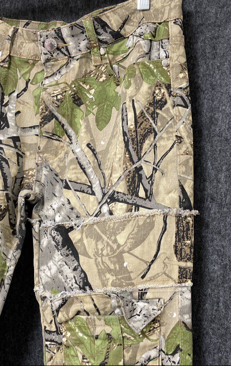 Rockstar Original Men's Camo Cargo Pants Distressed Stacked Real Tree Sz 34