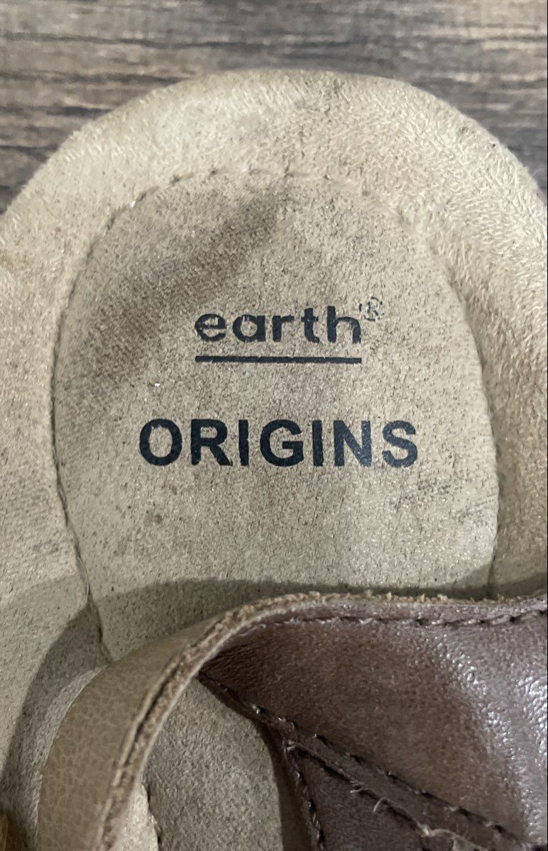 Earth Origins Belle Brielle Brown Fisherman Slingback Sandals Women's Size 9.5